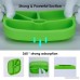 TOPQSC Silicone Baby Divided Suction Plate - Non-Skid Tray Portable Place Mat - for Infant Toddler Kid - Fits Most Highchair Table Home - with 1 Extra HQ Portable Bag - Green (Last 3 Day Deal) - B074Y4NW9M